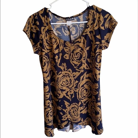 Rodan small boutique top shirt blouse flowy boho unique floral S - Picture 1 of 7